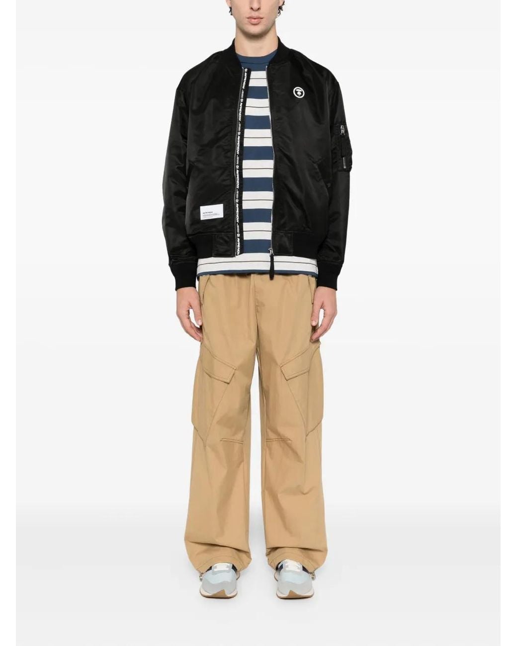 Aape By A Bathing Ape Black Logo Bomber Jacket for men