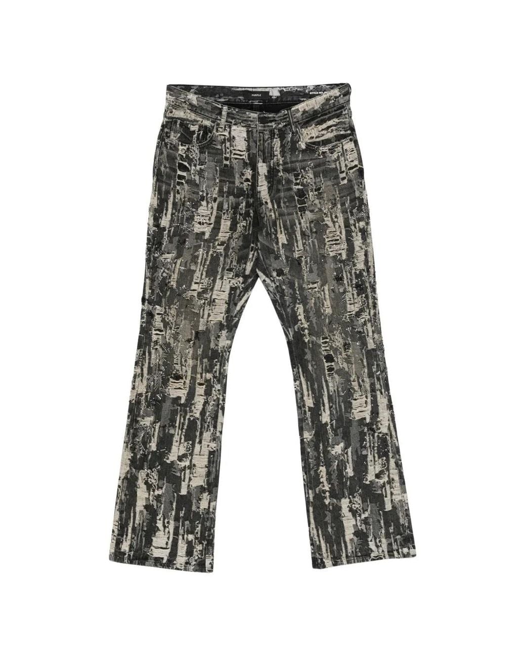 Purple Brand Gray P026 Bead Splatter Destroy Pants for men