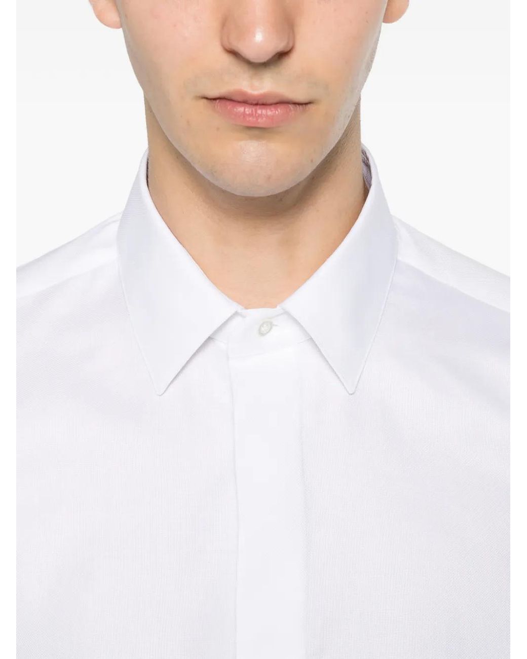 Mazzarelli White Long-Sleeve Shirt for men
