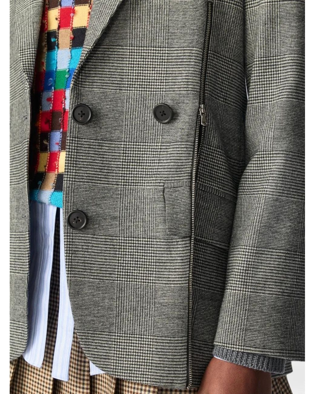 Monse Gray Deconstructed-Lapel Double-Breasted Jacket