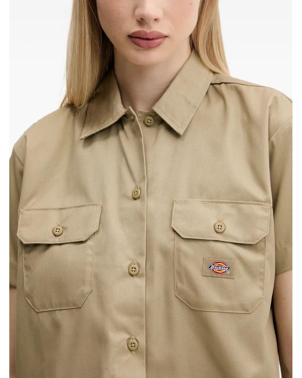 Dickies Natural Flap-Pocket Button Shirt