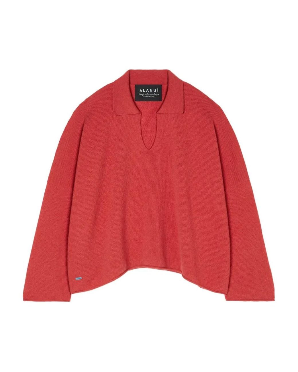 Alanui Red Polo-Collar Sweater