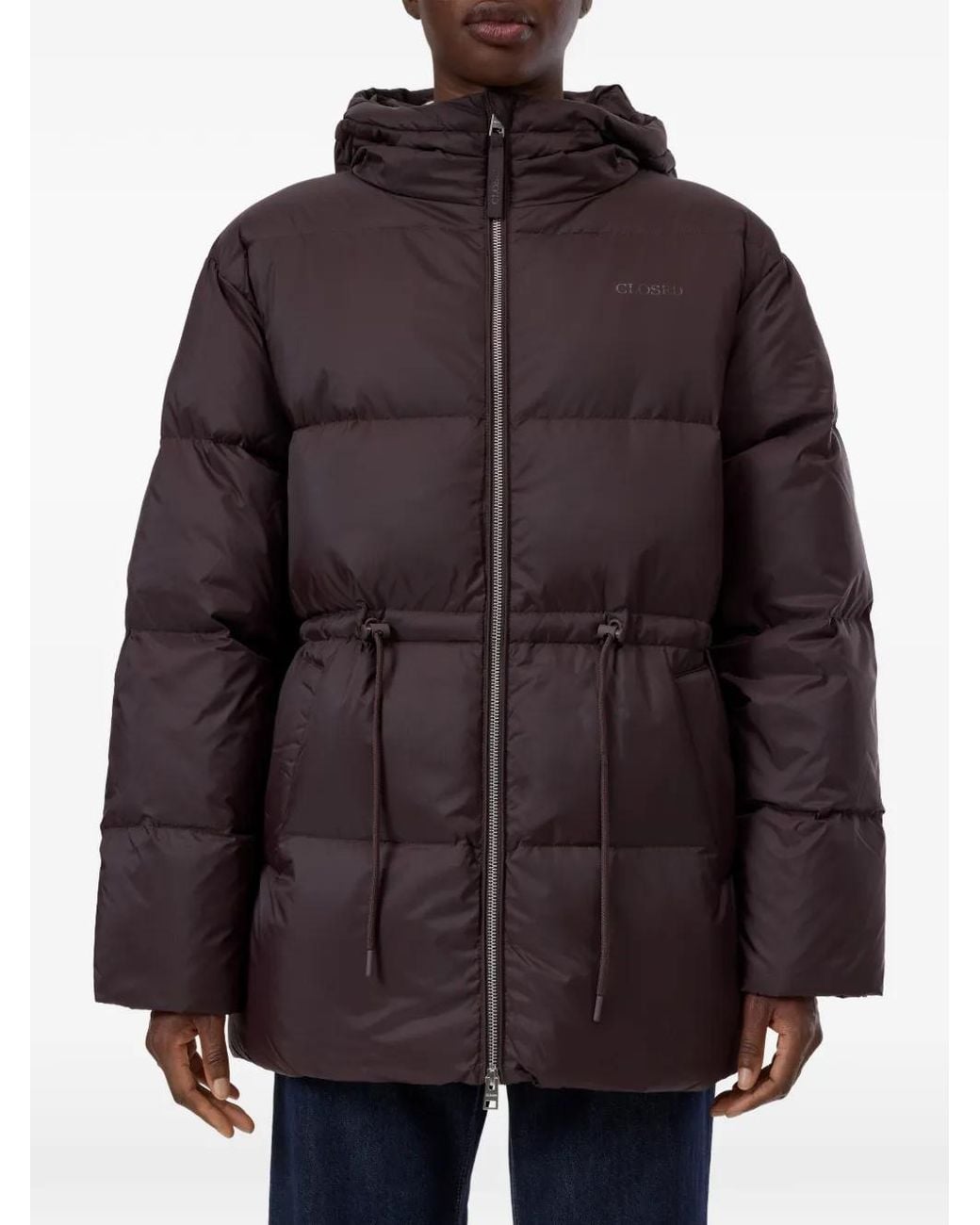 Closed Purple Hooded Quilted Jacket