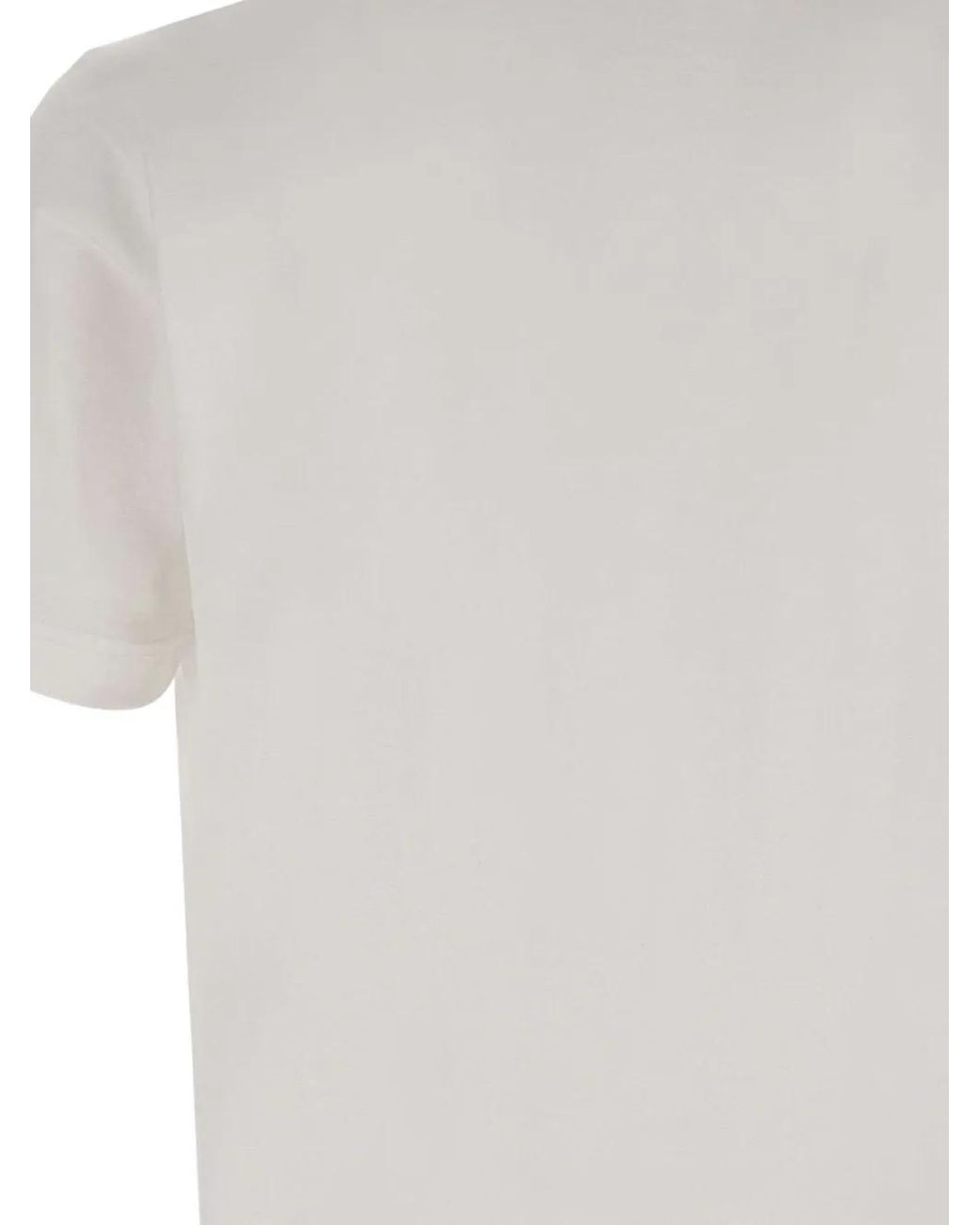 Diktat White Crew-Neck Side-Slits T-Shirt for men