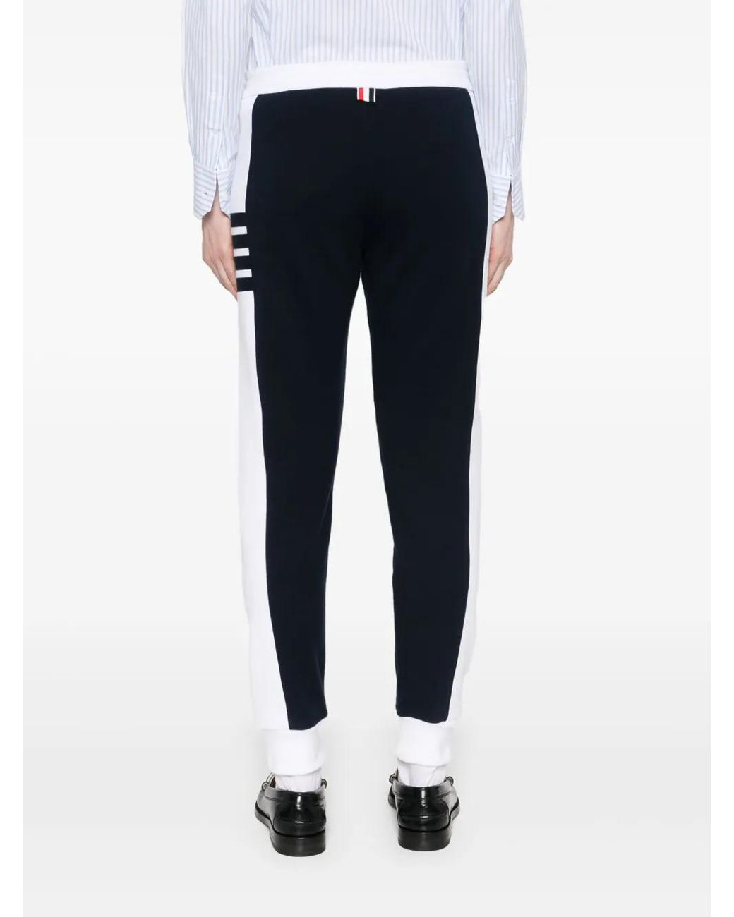Thom Browne Blue Classic Loopback 4-Bar Trousers