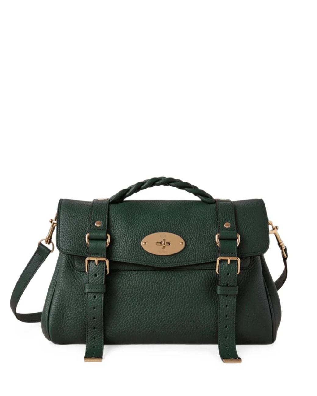 Mulberry Green Alexa Grained Leather Tote Bag