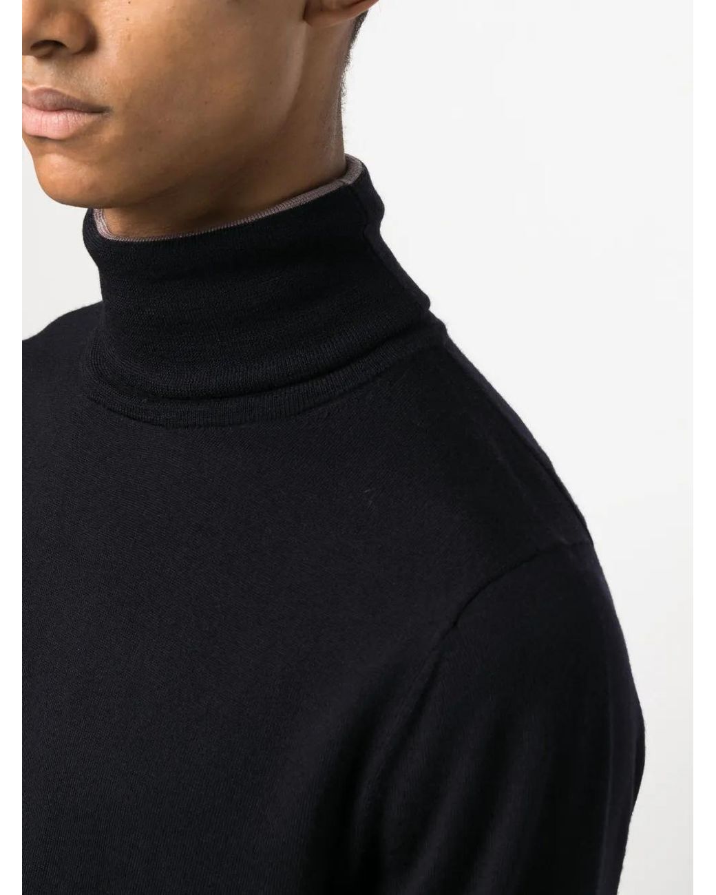 Paul Smith Blue Roll-Neck Merino Wool Jumper for men