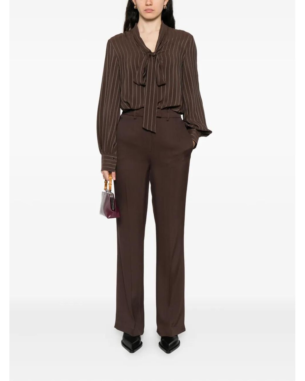 Semicouture Brown Flared Trousers