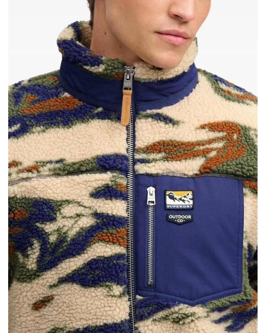Superdry Blue Terrain Camouflage-Print Jacket for men