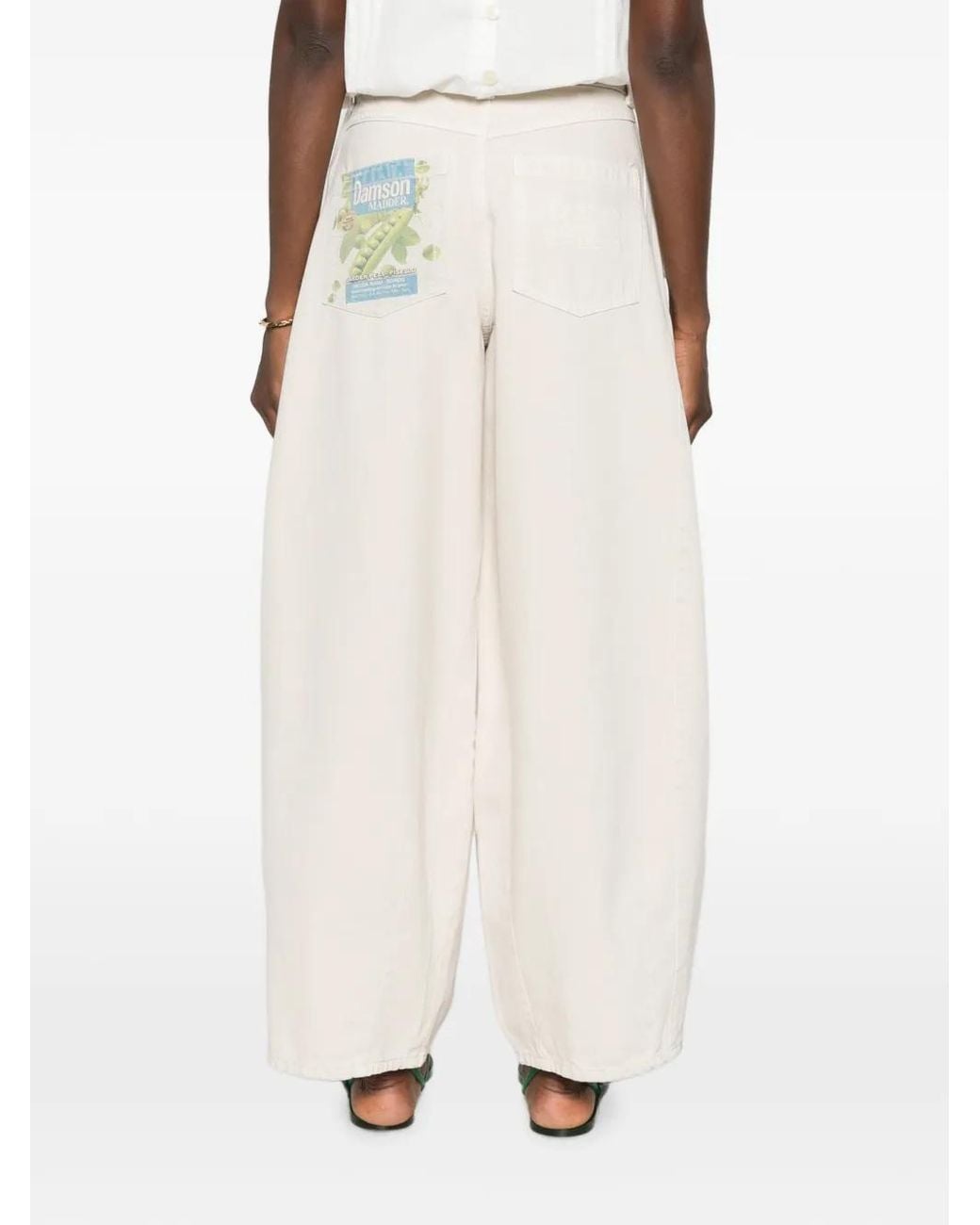 Damson Madder White Erika Barrel-Leg Jeans