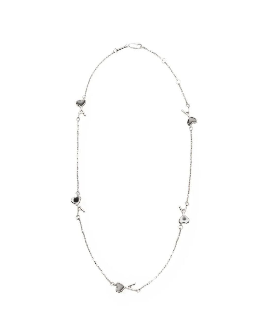 AMI White Brass Necklace With Hammered Ami De Coeur