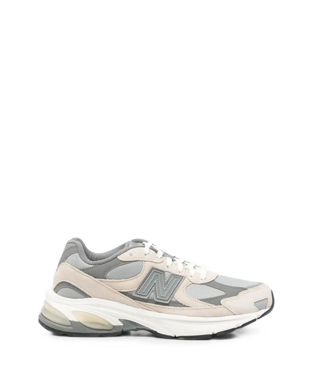 New Balance White Panelled Logo-Patch Sneakers for men