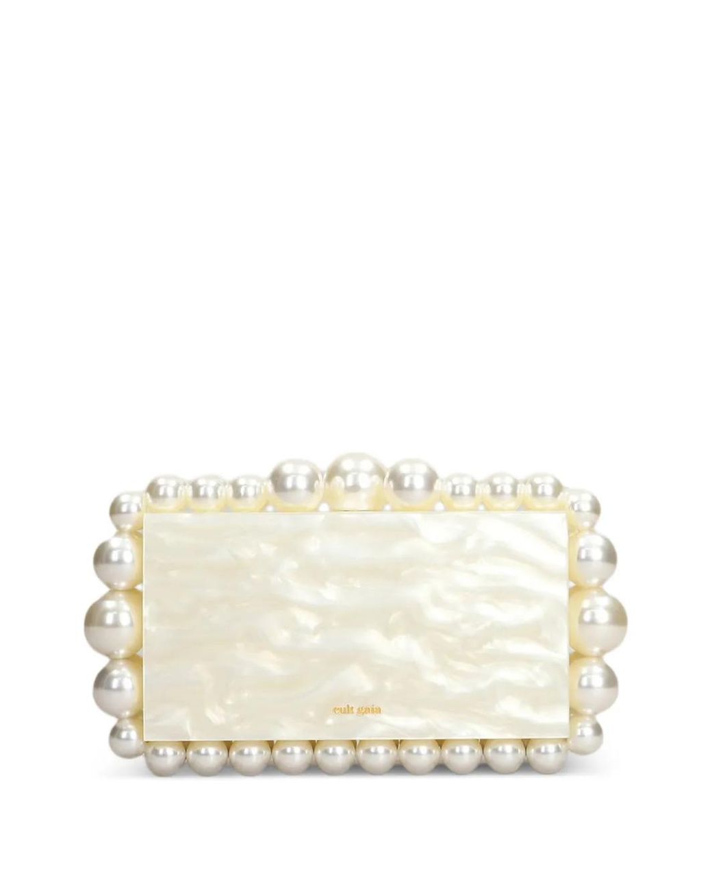 Cult Gaia Natural Eos Studded Clutch Bag