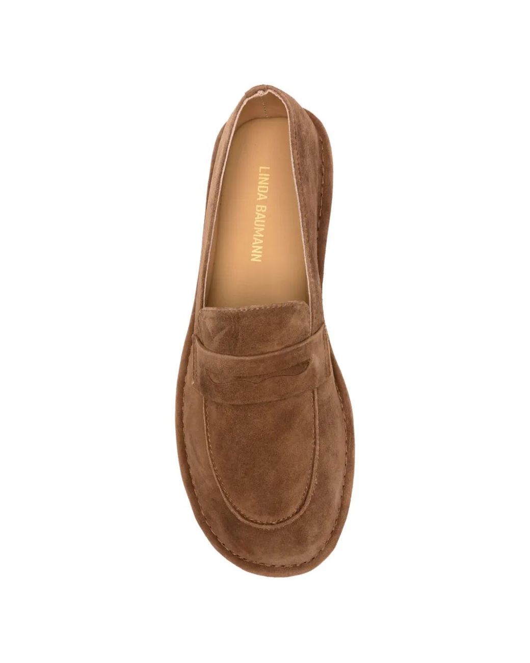 Linda Baumann Brown Suede Penny Loafers