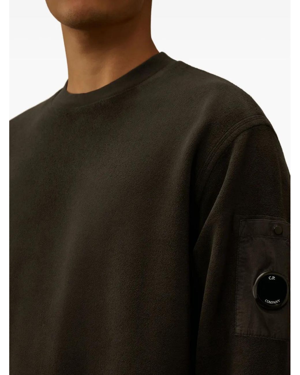 C P Company Black Lens-Pocket Sweatshirt for men