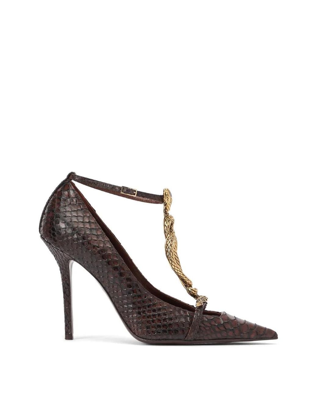 Roberto Cavalli Snake-Motif Pumps in White | Lyst UK