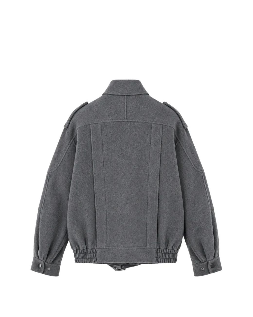 SOLOTRE Gray Belted Asymmetric-Zip Jacket