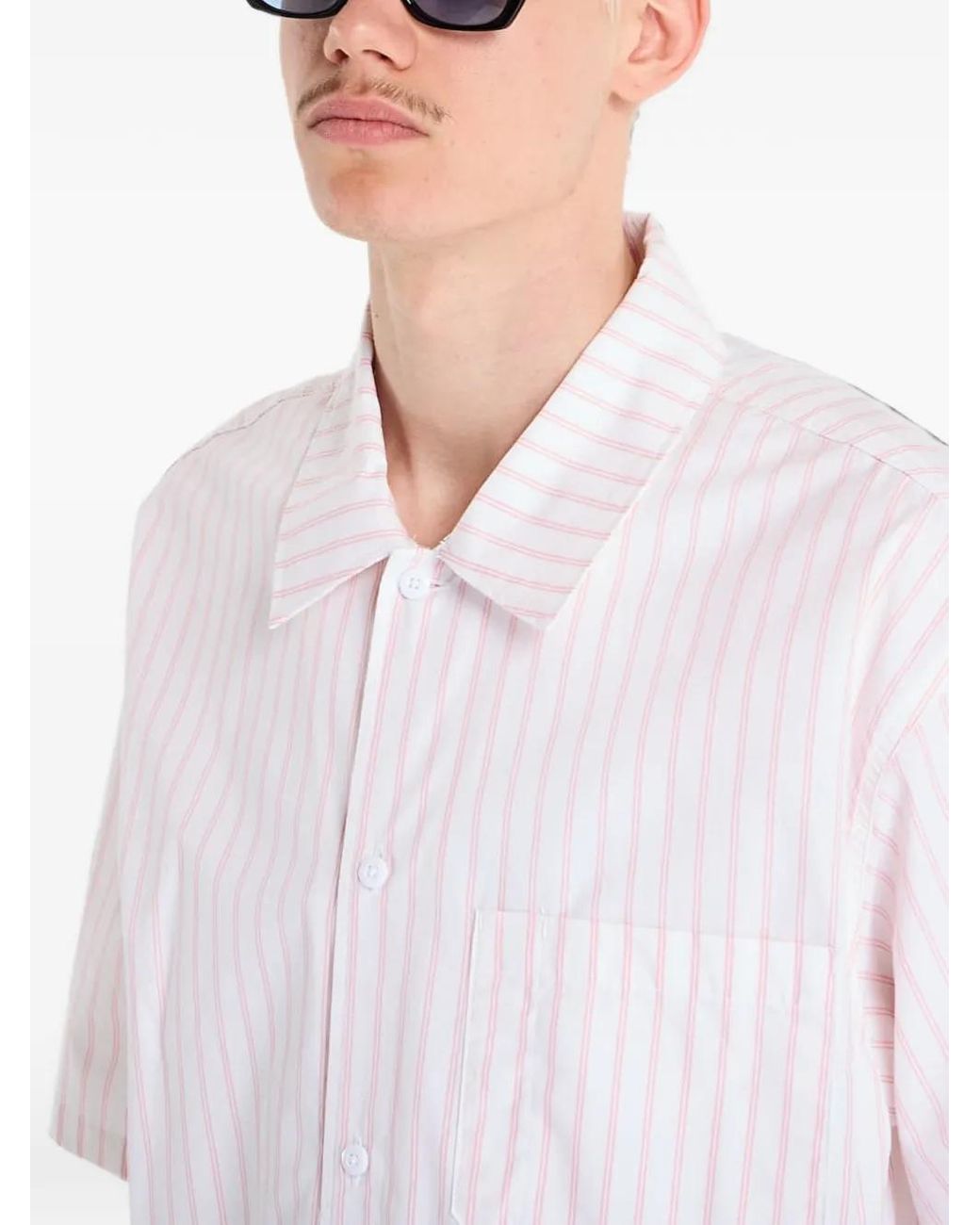 Dickies White Venedocia Striped Shirt for men