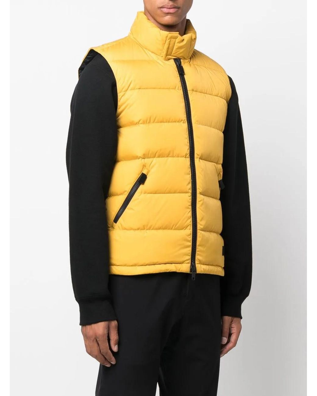 Aspesi Yellow Padded Down Gilet for men