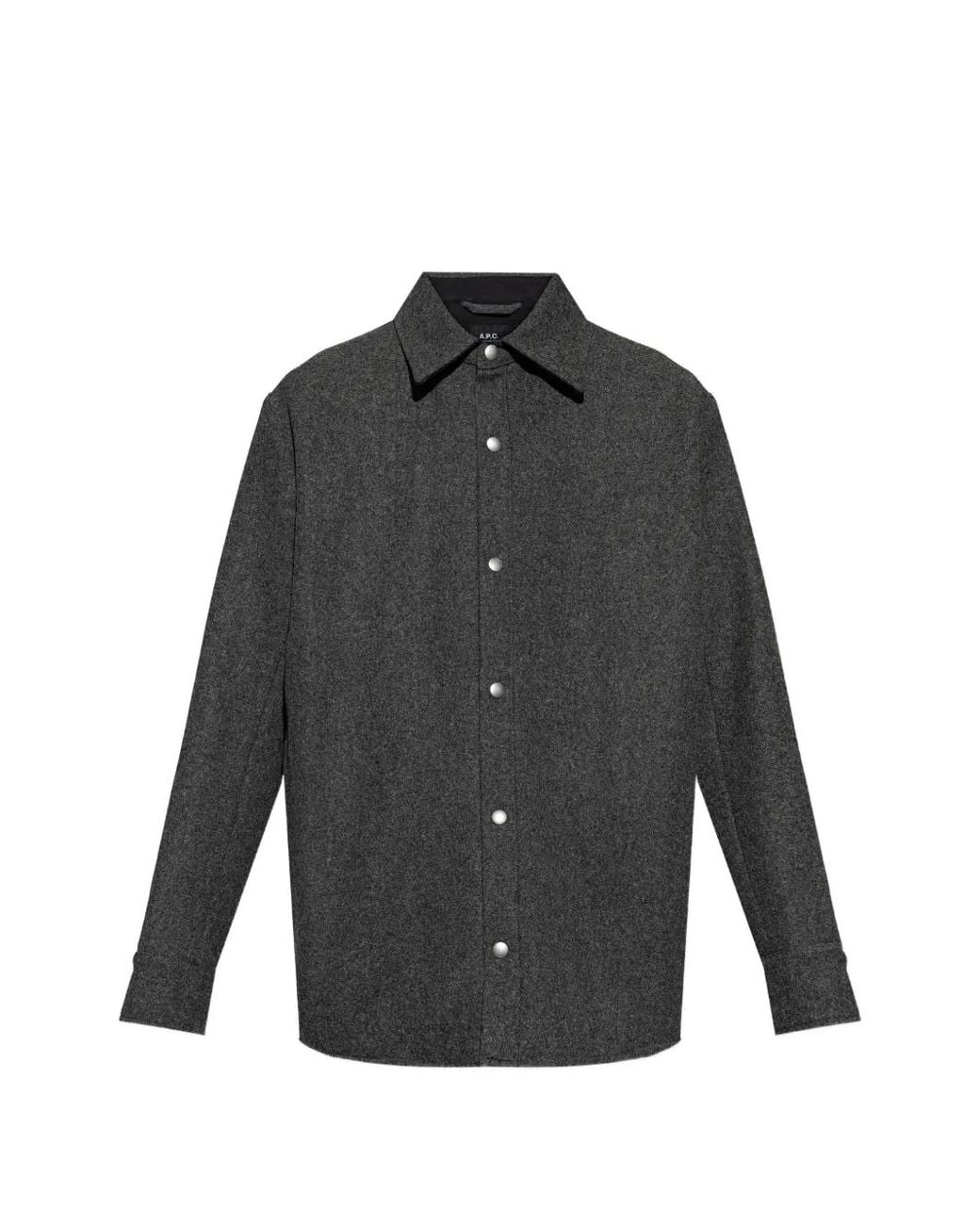 A.P.C. Gray Buttoned Wool Shirt for men