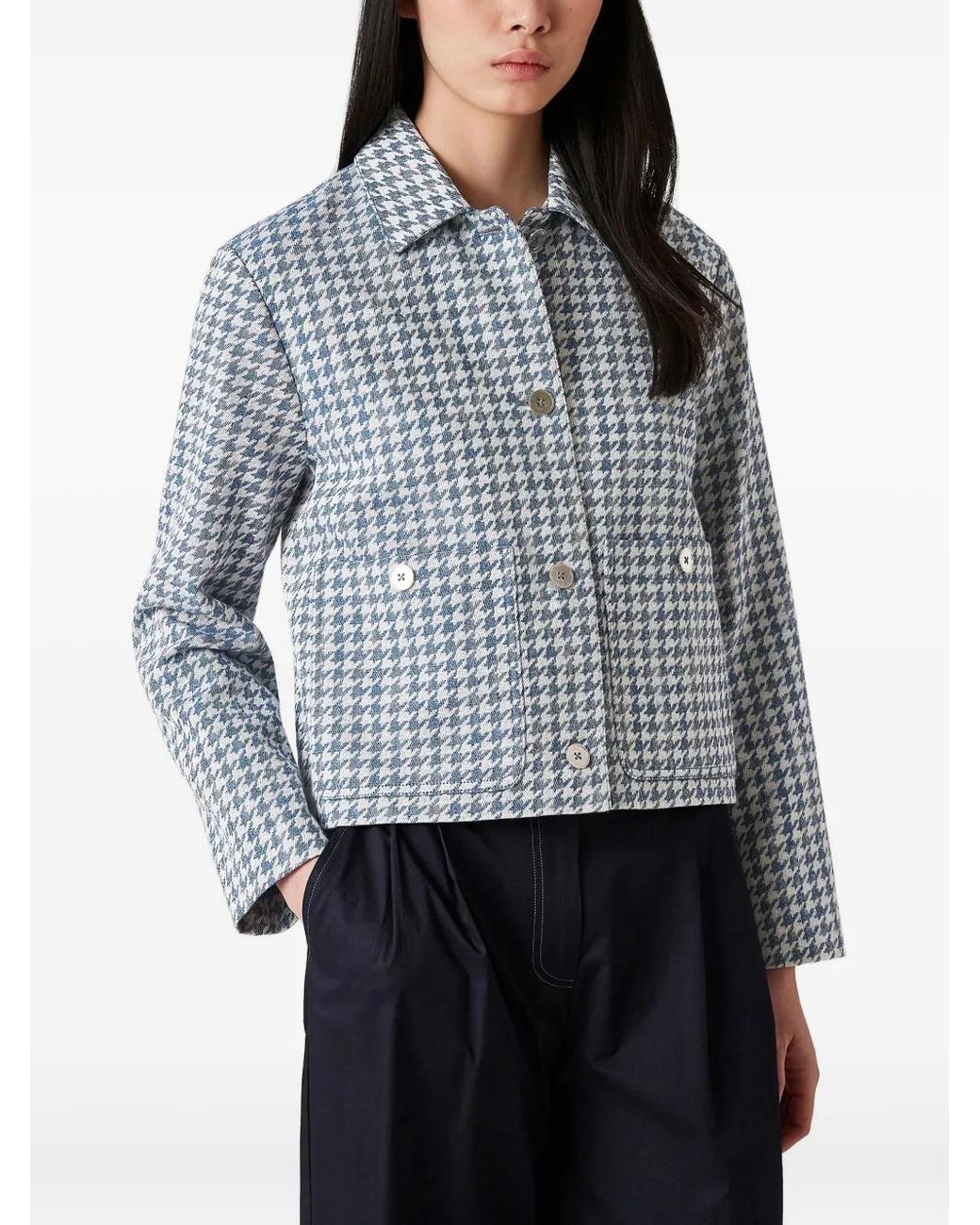 Paul Smith Blue Houndstooth-Pattern Jacket