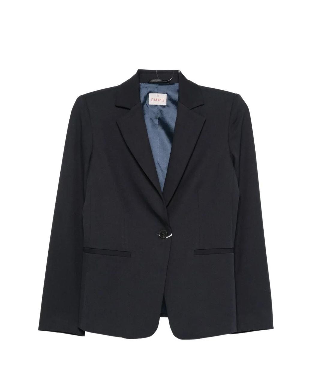 Emme Blue Single-Breasted Notched-Lapels Jacket