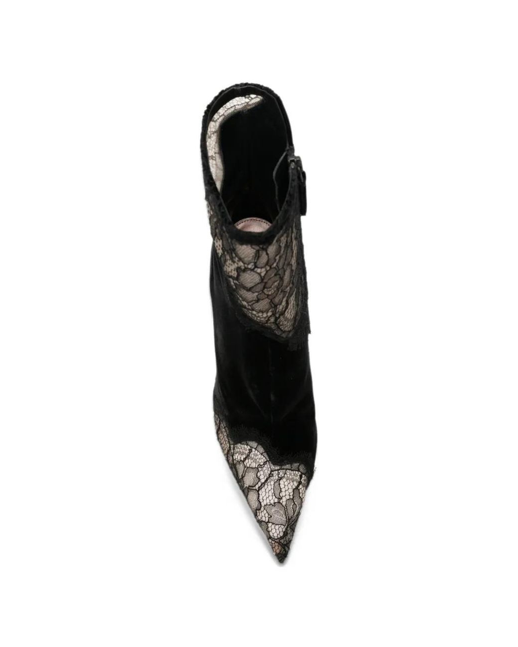 Aquazzura Black Velvet Meadow Booties 105
