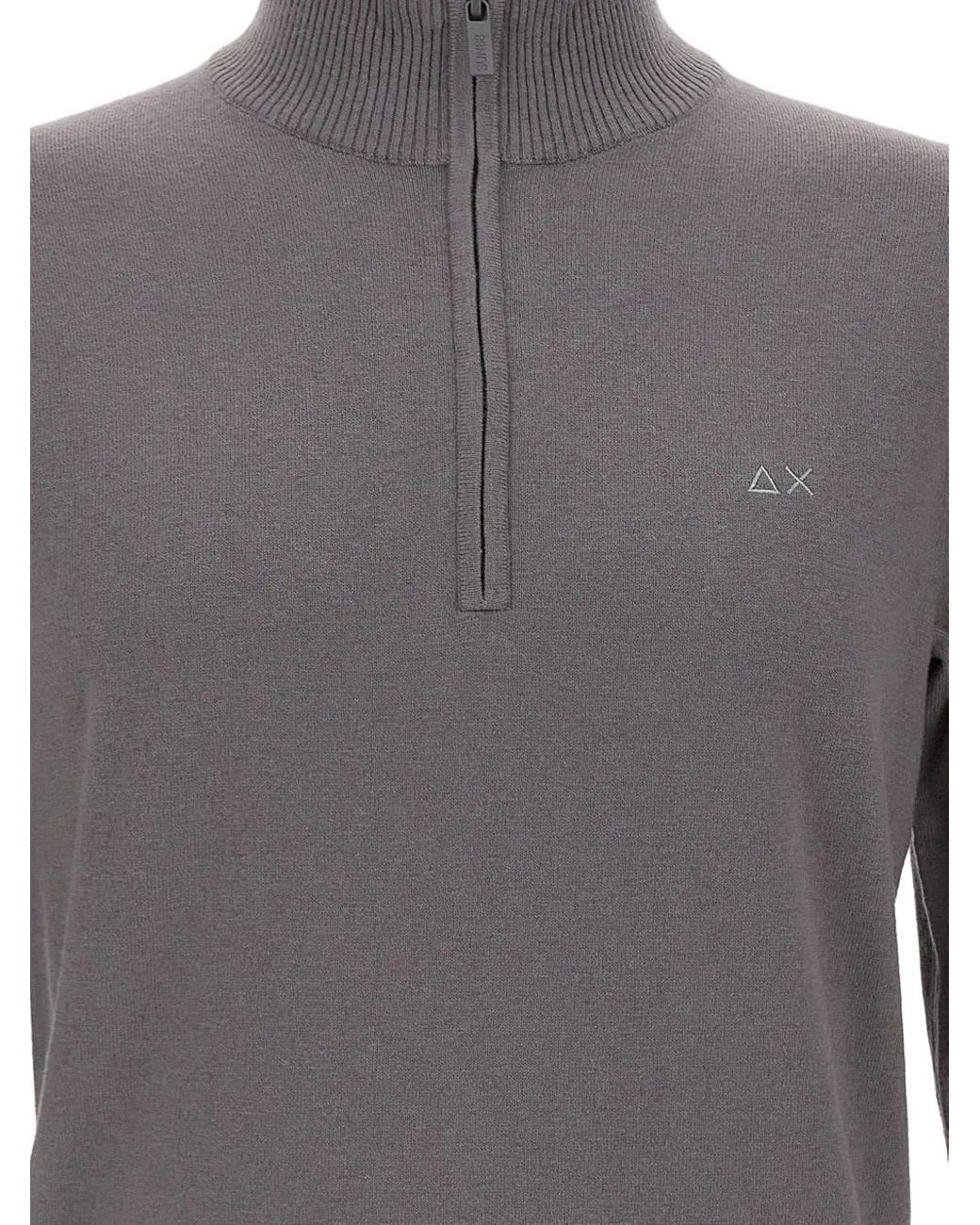 Pull Côtelé À Col Zippé Sun 68 pour homme en coloris Gray