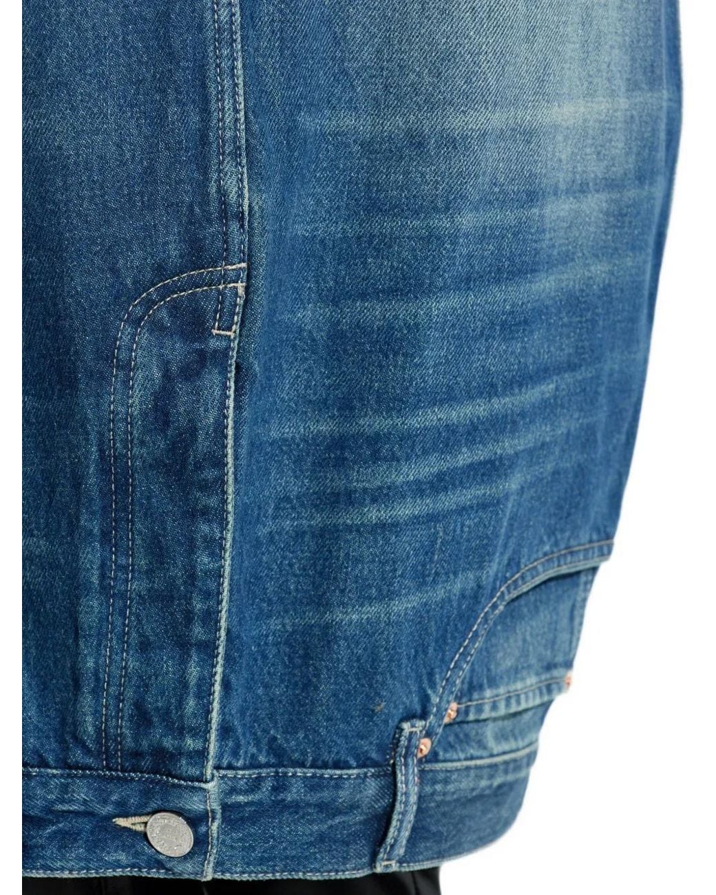 Vetements Blue Upside-Down Denim Midi Skirt