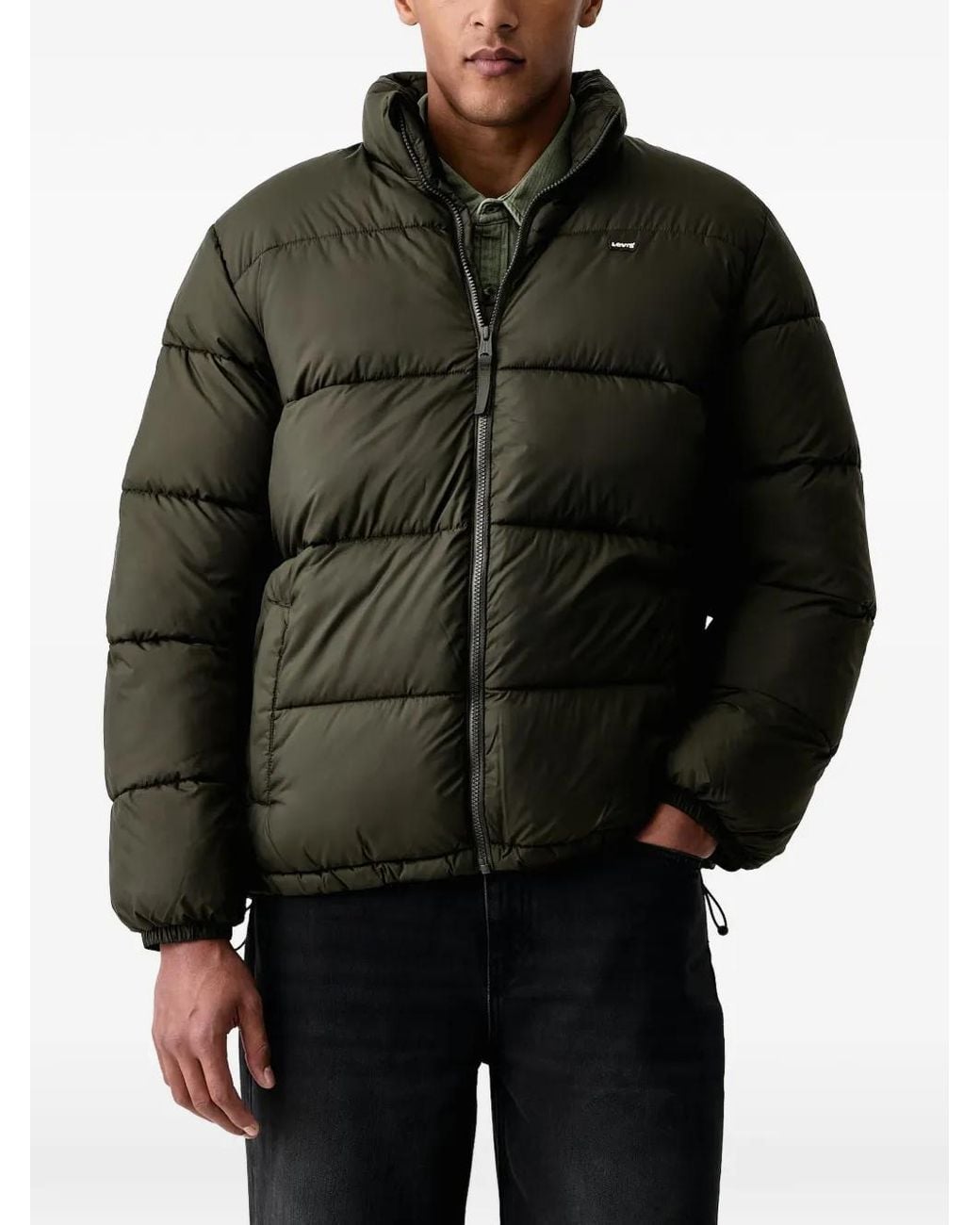 Levi's Black Quilted Logo-Patch Jacket for men