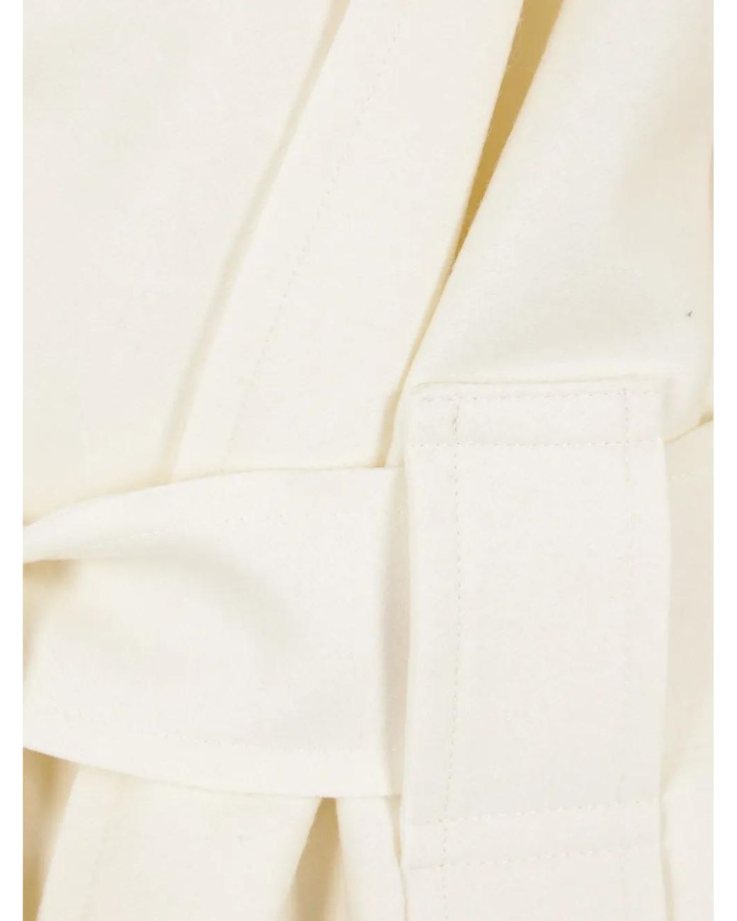 Issey Miyake White Shell Belted Zip-Up Coat