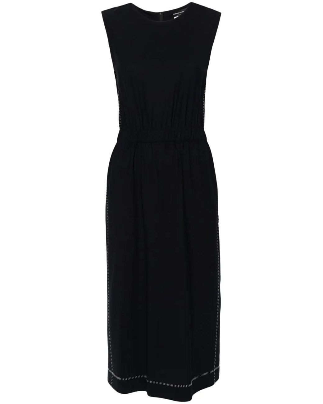 Fabiana Filippi Black Contrast-Stitching Midi Dress