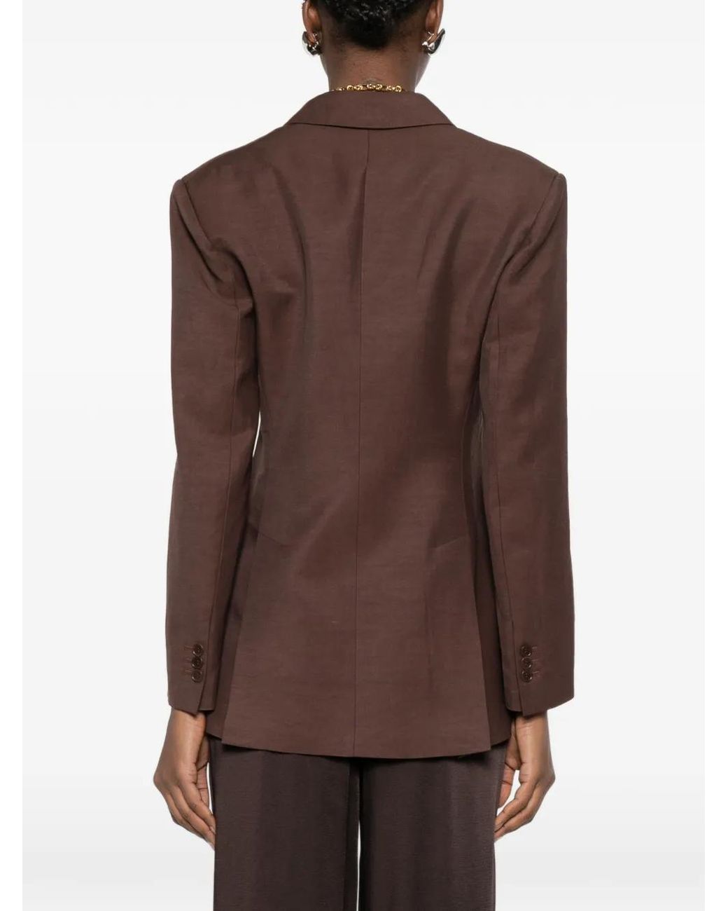 P.A.R.O.S.H. Brown Double-Breasted Blazer