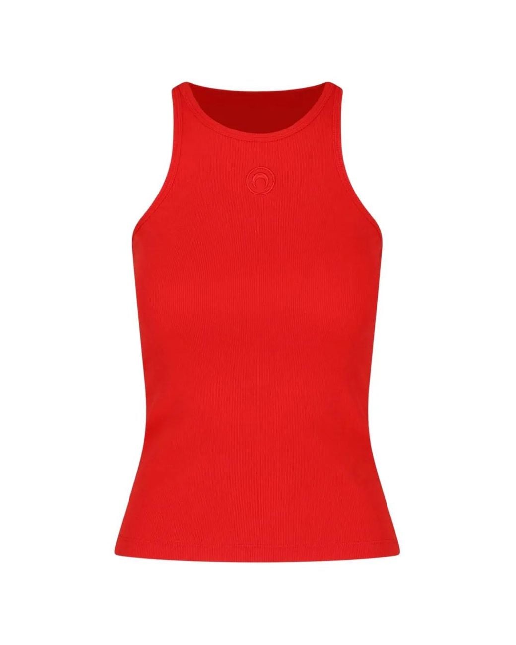 MARINE SERRE Red Moon Logo Ribbed Tank Top