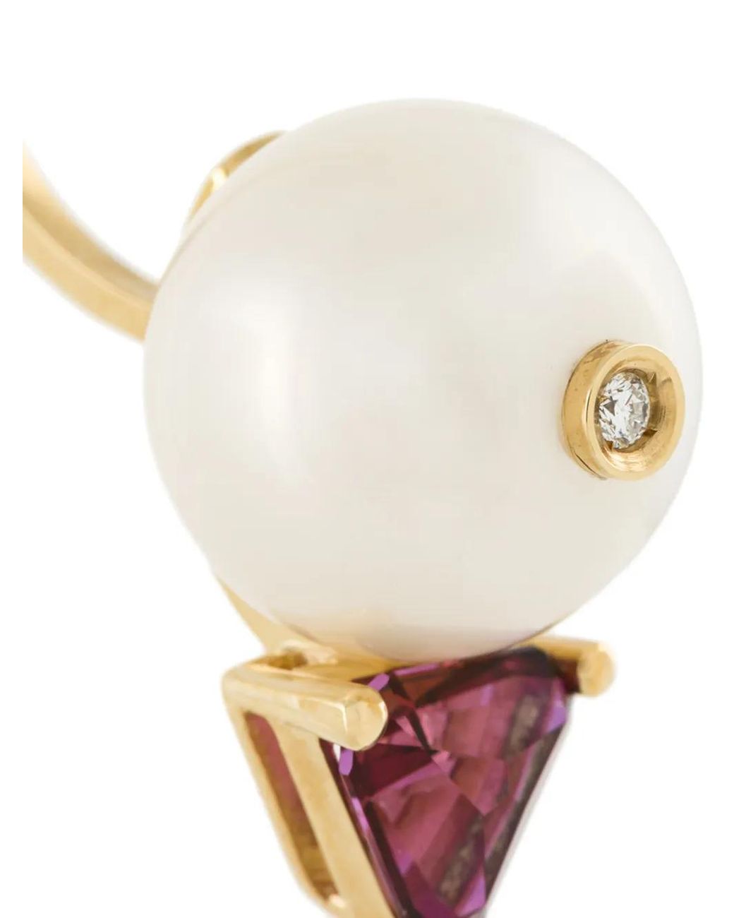 Delfina Delettrez White 'trillion' Diamond, Pearl And Topaz Earrings