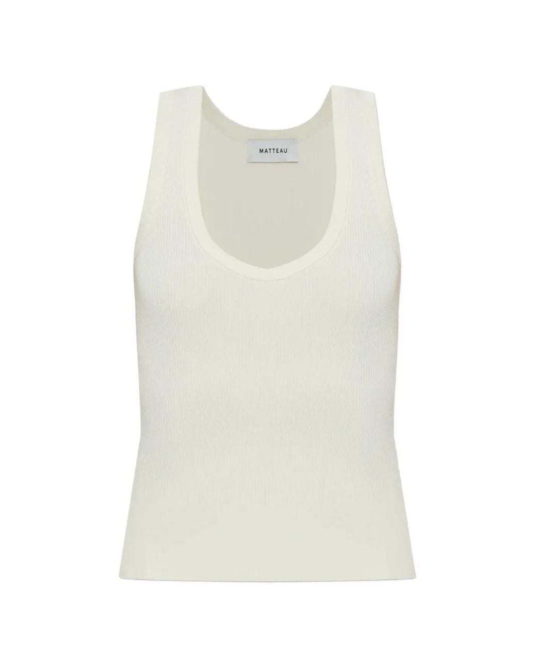 Matteau White Débardeur En Maille À Design Côtelé