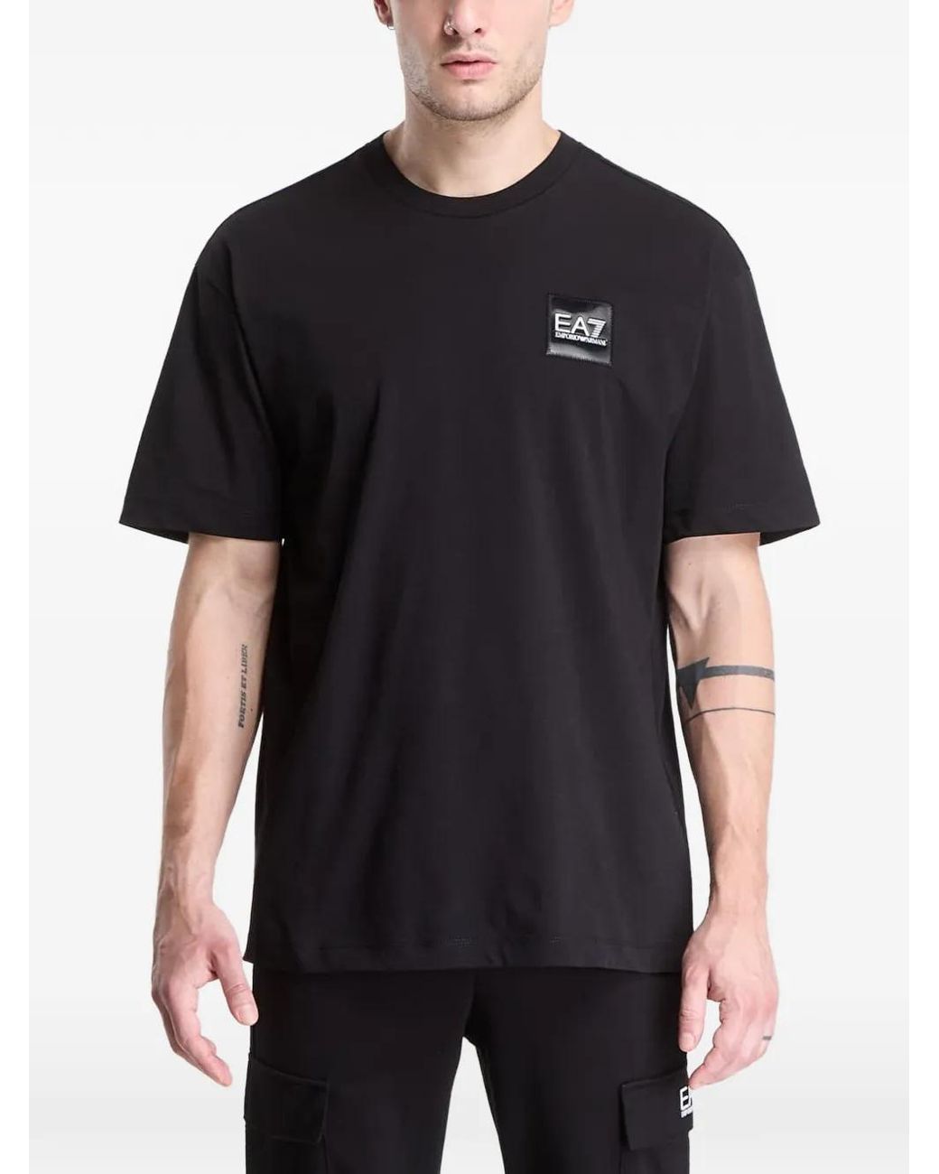 EA7 T-Shirt Mit Logo-Patch in Black für Herren