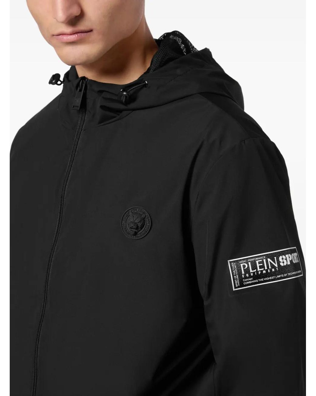 Philipp Plein Black Zip-Up Windbreaker Jacket for men