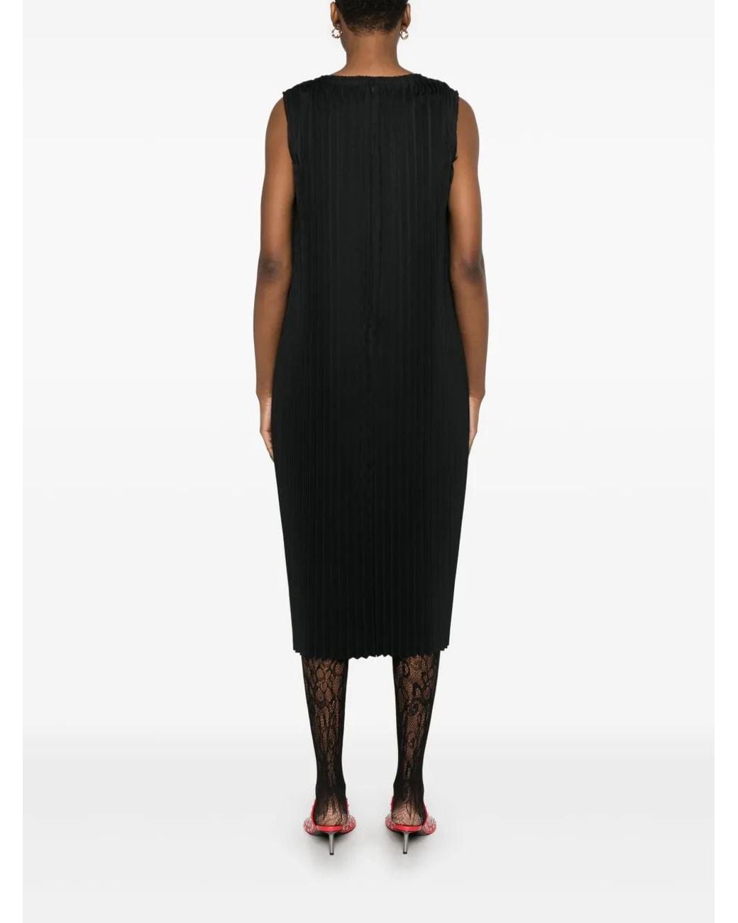 Comme des Garçons Black Pleated Midi Dress