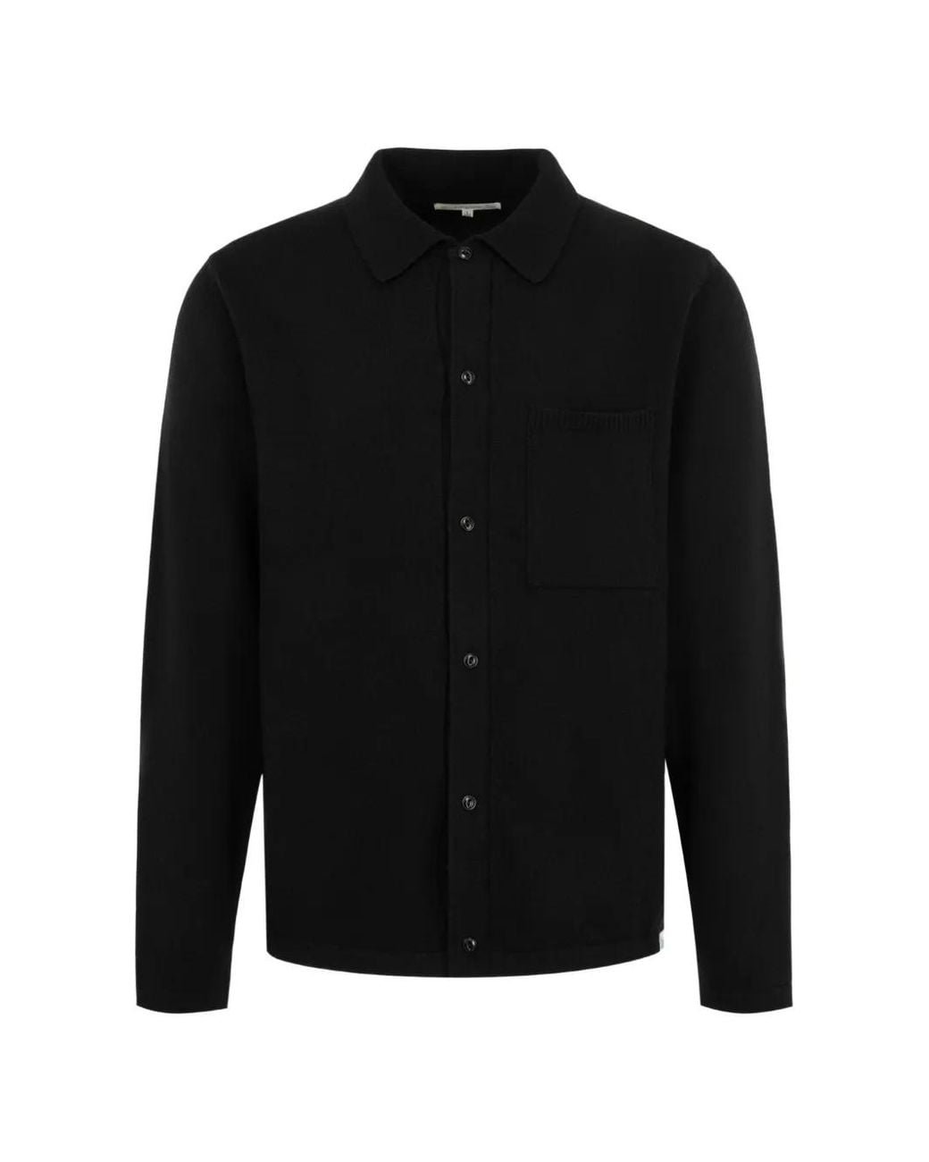 Merz B. Schwanen Black Cardigan À Poche Poitrine Boutonné for men