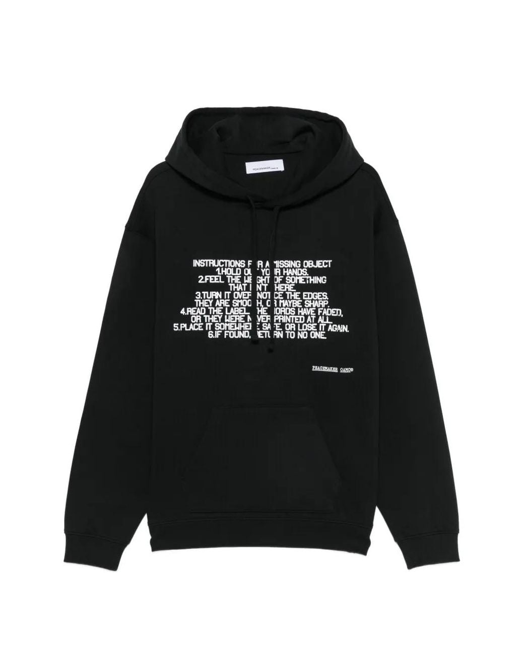 Peacemaker Oamc Black Slogan-Print Hoodie for men