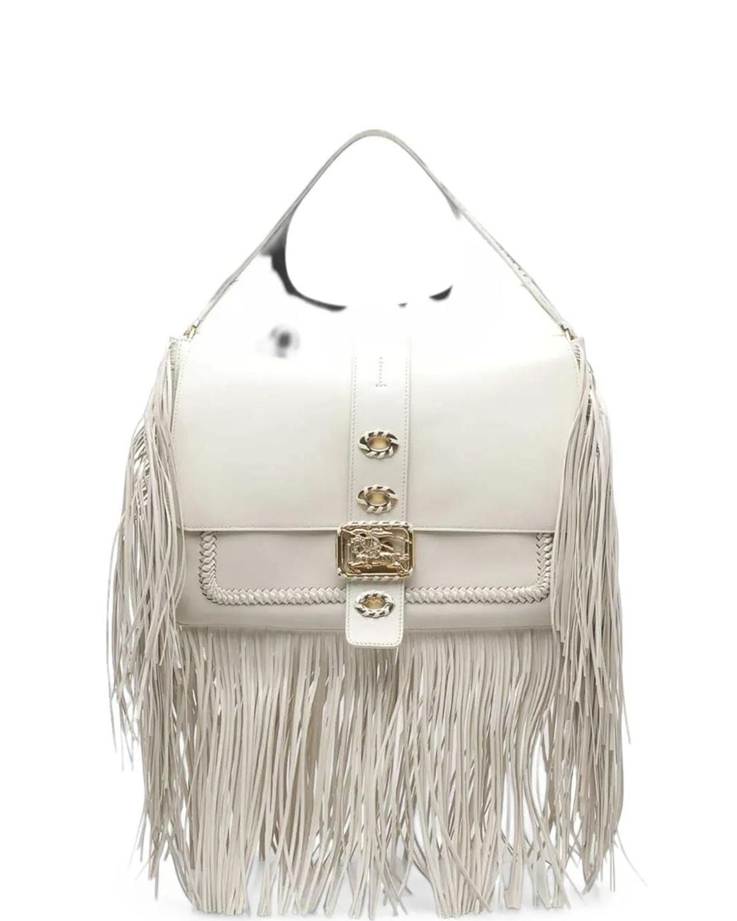 Burberry White Medium Rider Bag