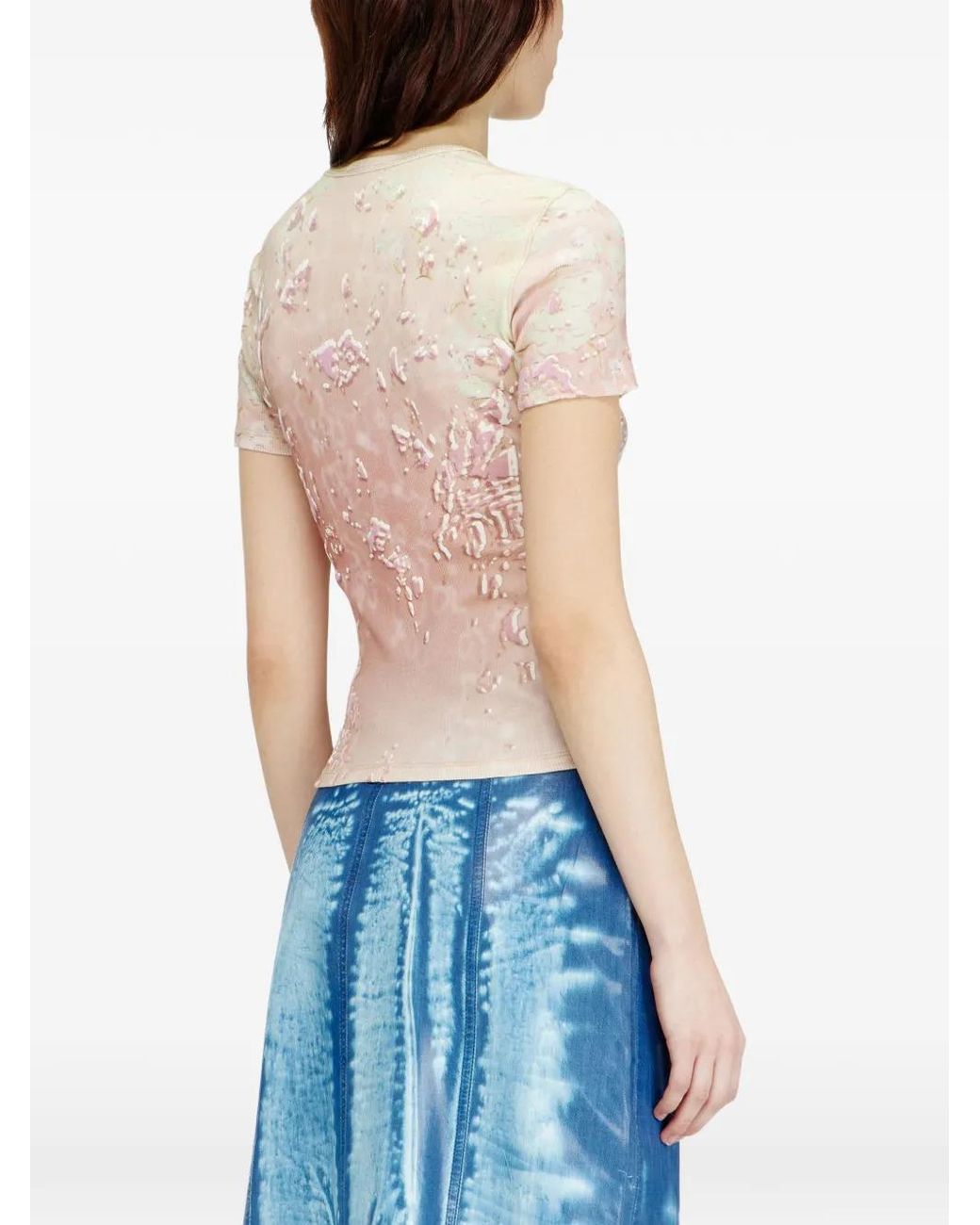 DIESEL Pink Embellished T-Shirt