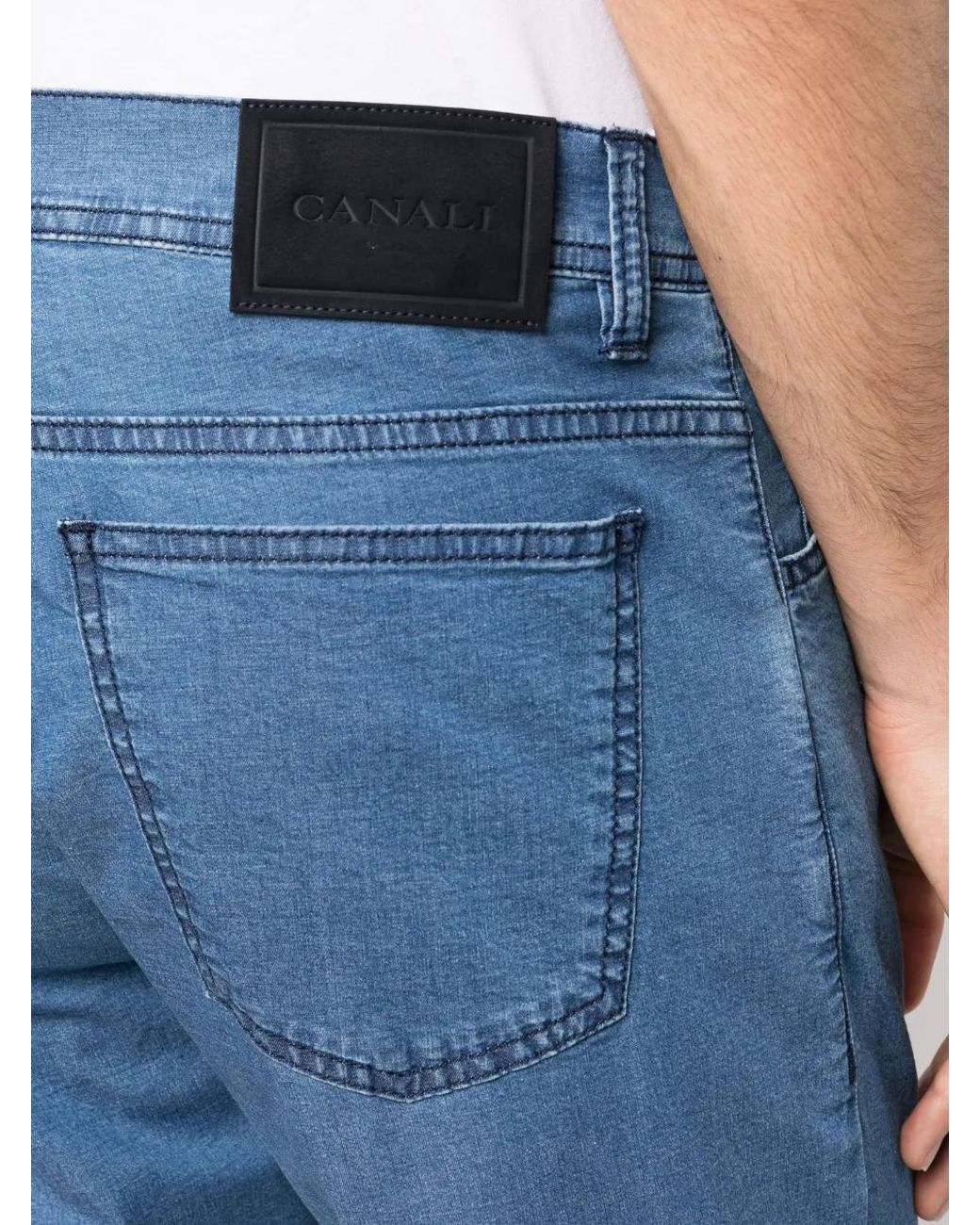 Canali Blue Straight-Leg Denim Jeans for men