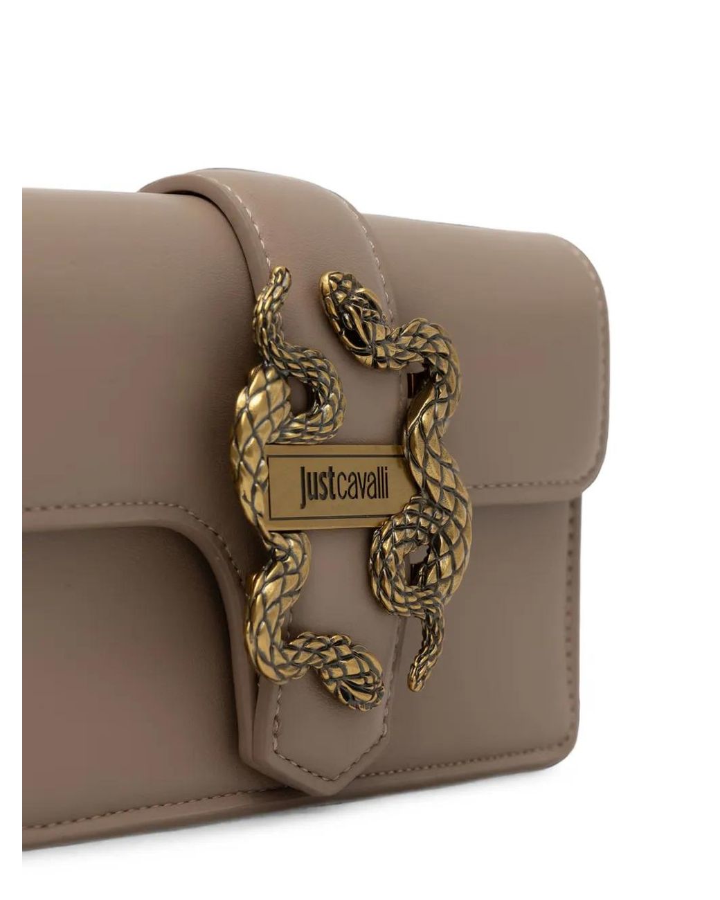 Just Cavalli Brown Iconic Snakes Cross Body Bag