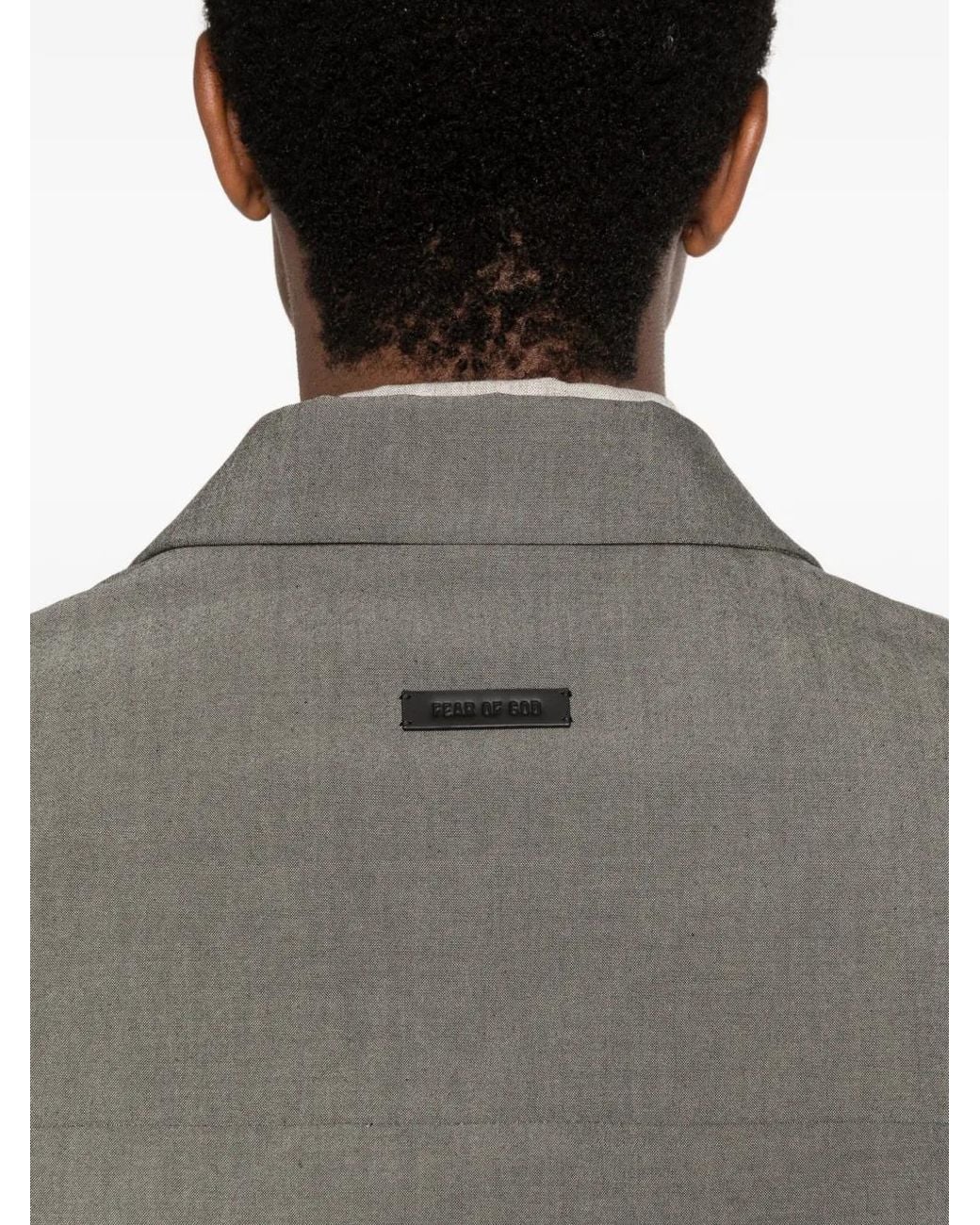 Fear Of God Gray Cotton Wool Oxford Shirt Jacket for men