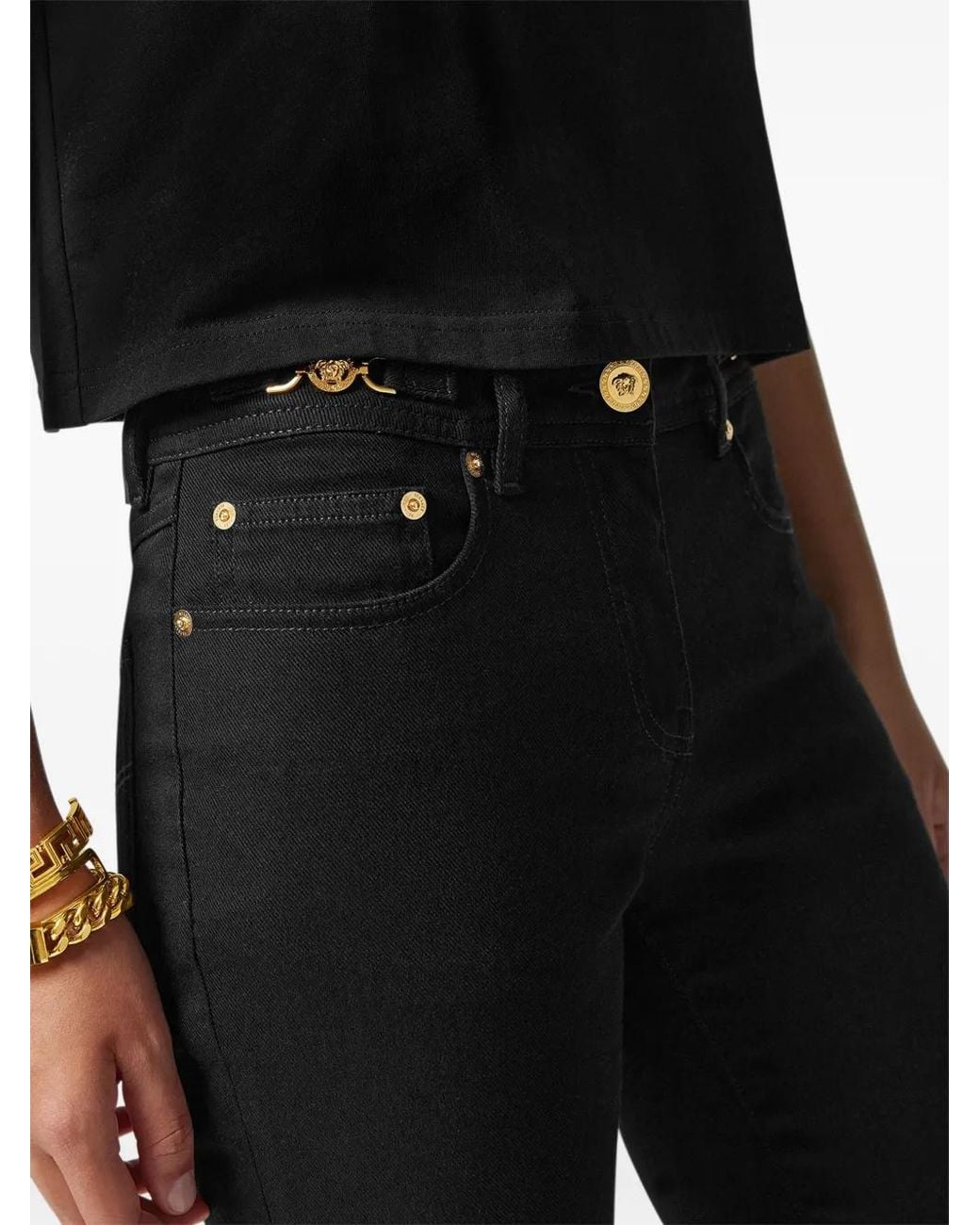 Versace Black Medusa '95 Skinny Jeans