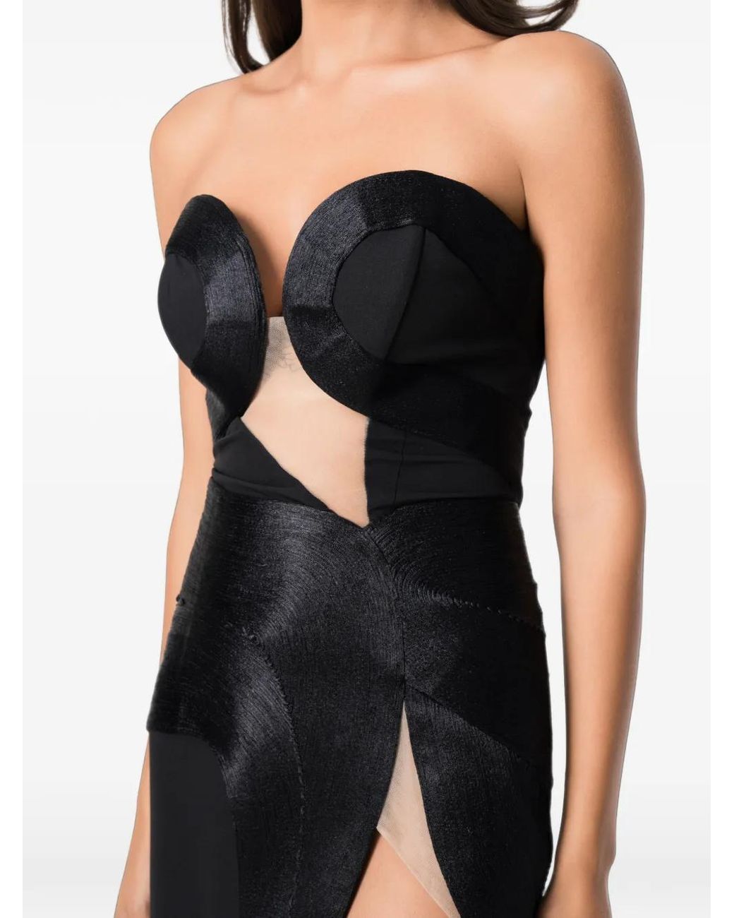 NORINA ST Black Misha Strapless Panelled Maxi Dress