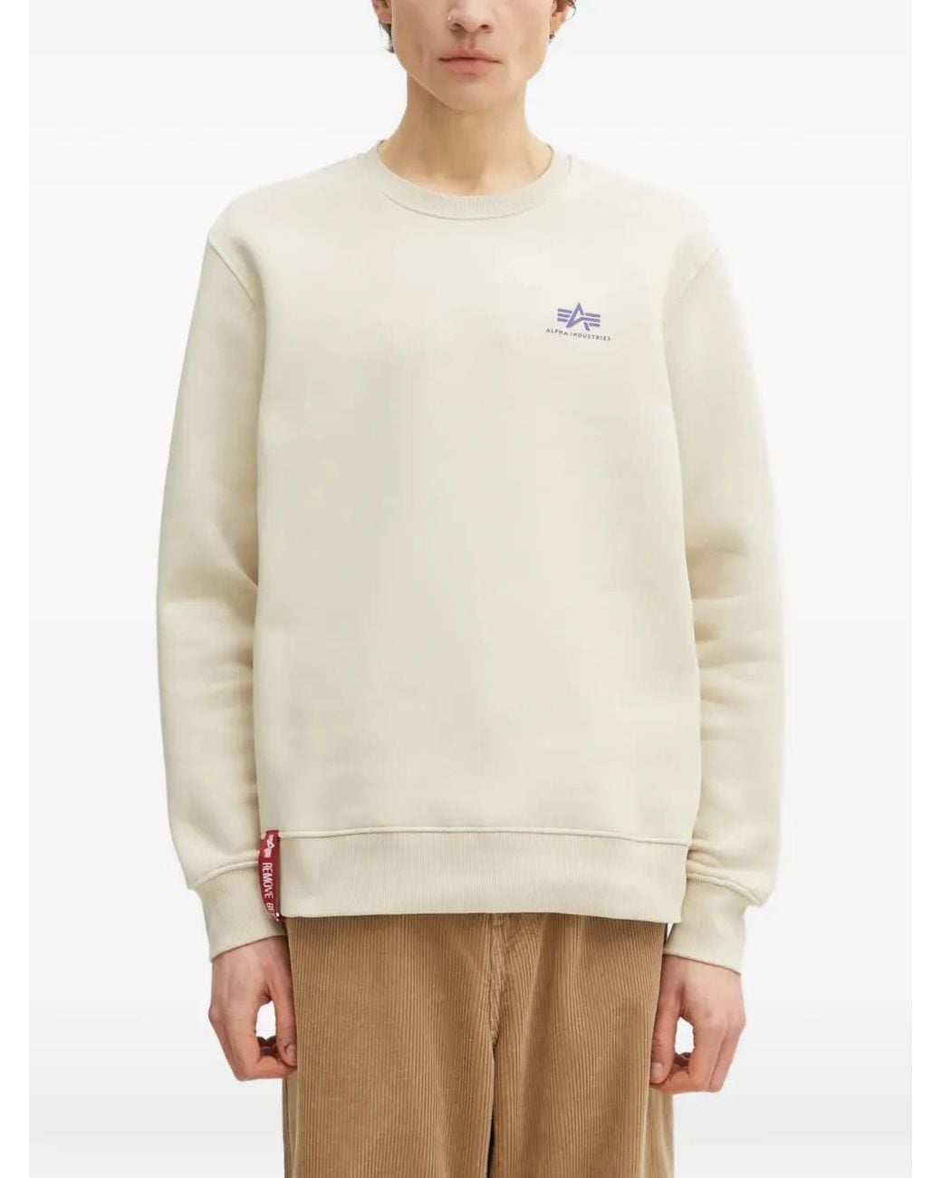 Alpha Industries Natural Logo-Patch Sweatshirt for men