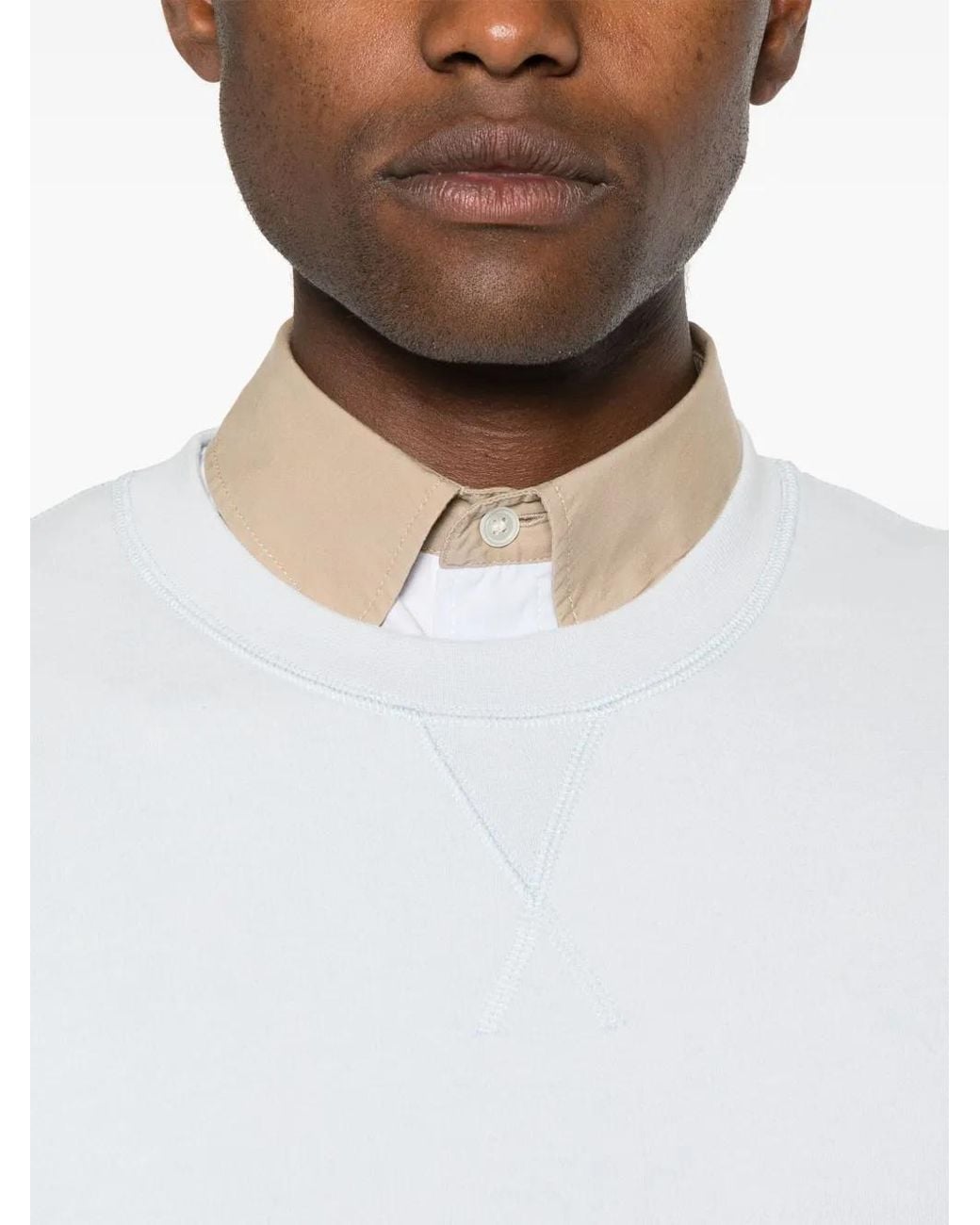 Sunspel White Loopback Seam-Detail Sweatshirt for men